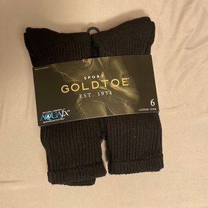 Good Toe Men’s Black Cotton Crew Socks Size 6 to 12.5